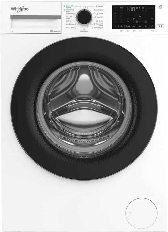 WHIRLPOOL Masina de spalat rufe WAM 97WB EE, clasa A, incarcare frontala, 9 kg, 1351 rpm, 58 cm, Alb