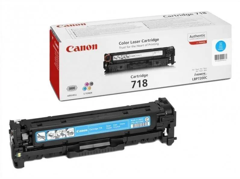 Toner imprimanta Canon CYAN CRG-718C 2,9K ORIGINAL LBP 7200CDN