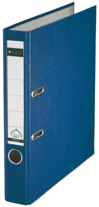 Leitz Biblioraft A4, plastifiat PP/paper, margine metalica 52 mm, Leitz 180 - albastru