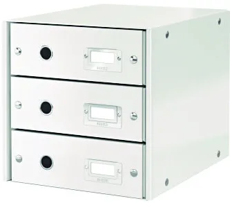Leitz Suport cu 3 sertare, din carton laminat, LEITZ Click Store - alb