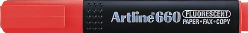 Artline Textmarker Artline 660, varf tesit 1.0-4.0mm - rosu fluorescent