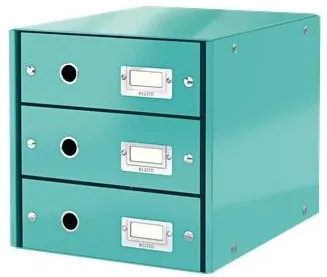 Leitz Suport cu 3 sertare, din carton laminat, LEITZ Click & Store - turcoaz