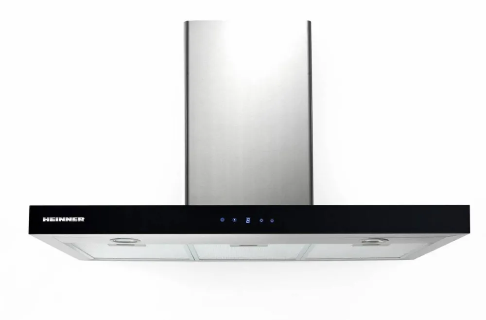 HEINNER Hota decorativa DCH-6590TIX, Putere absorbtie 624 m3/h, 1 motor, Control touch, Timer, 90 cm, Inox/Negru