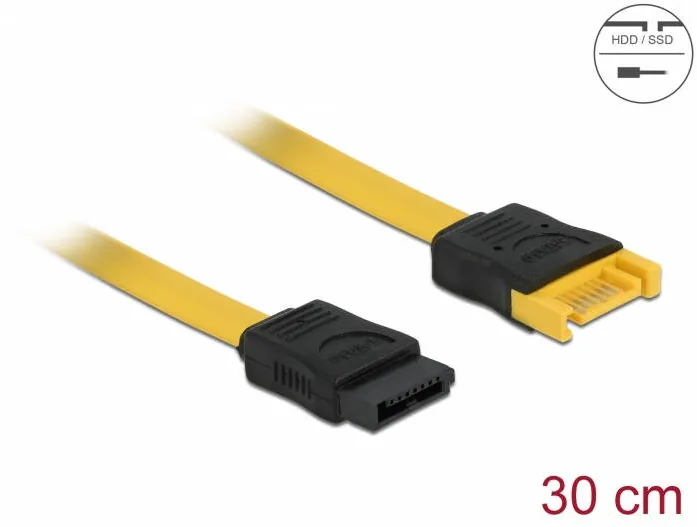 Cablu DELOCK prelungitor SATA 6 Gb/s 30 cm, galben