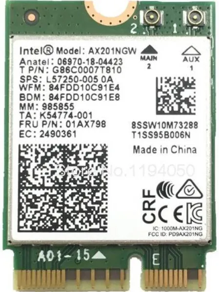 Placa de Retea Wireless Intel WiFi M.2 2230 6 AX201 Intern Bulk