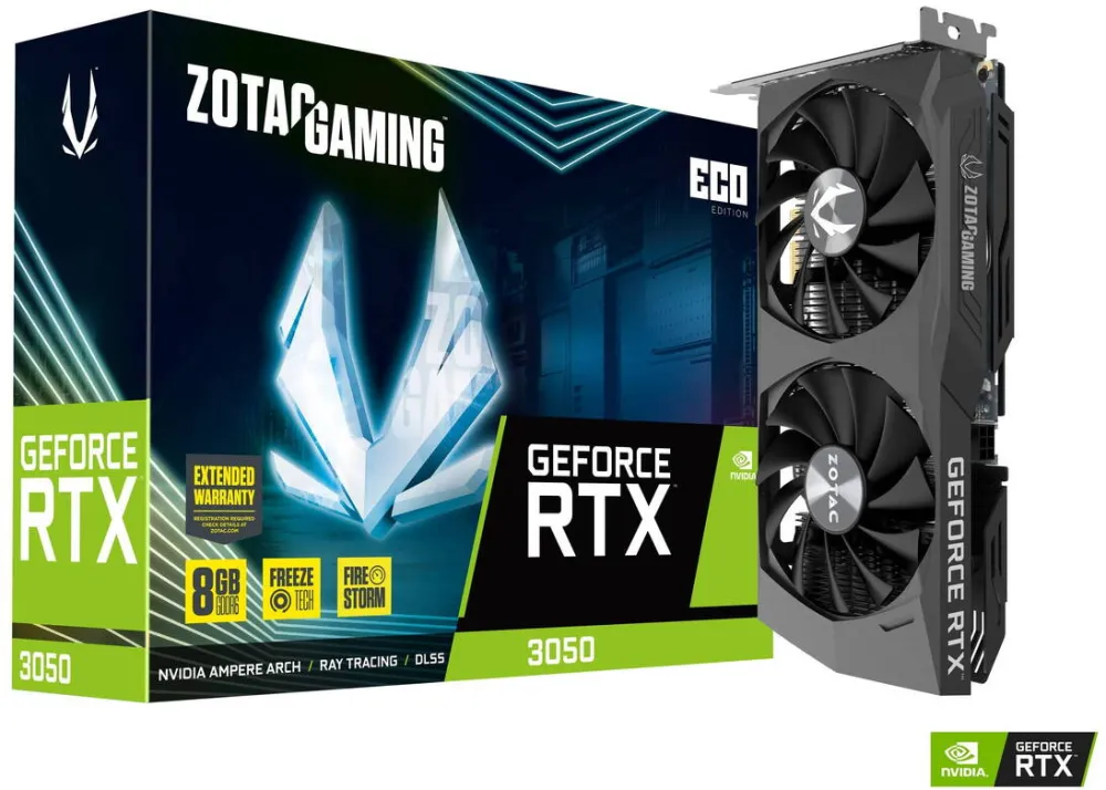 Placa Video ZOTAC GeForce RTX 3050 ECO 8GB GDDR6 128-bit