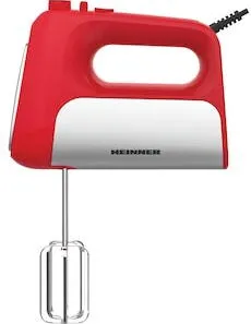 HEINNER Mixer de mana HM-DC500RD, 500w, motor dc, 6 viteze + turbo, Rosu cu decoratiuni inox