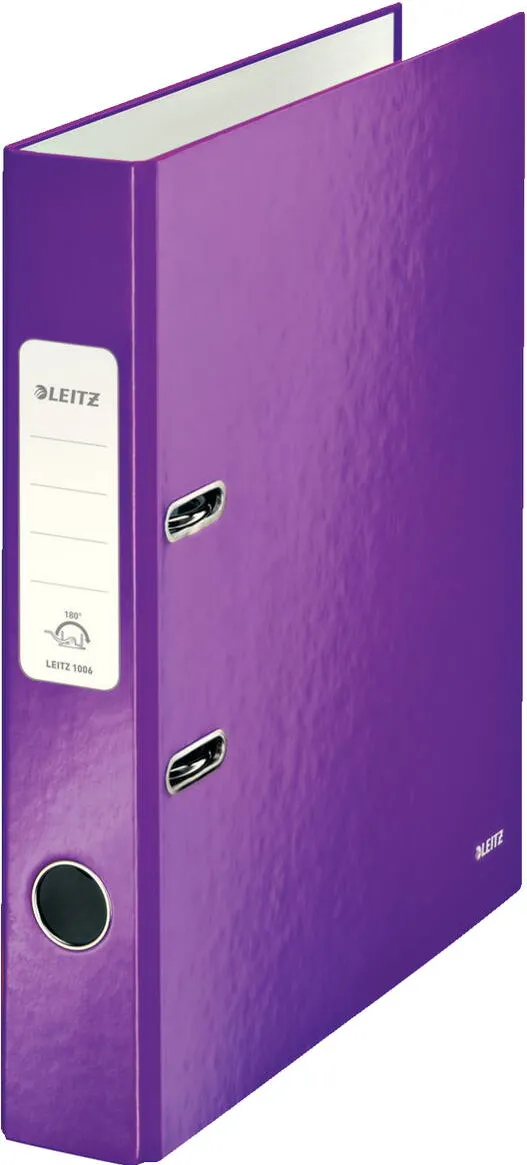 Leitz Biblioraft LEITZ 180 WOW, carton laminat, partial reciclat, FSC, A4, 52 mm, mov