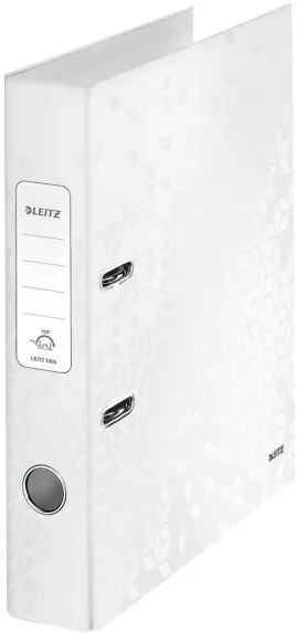 Leitz Biblioraft LEITZ 180 WOW, carton laminat, partial reciclat, FSC, A4, 52 mm, alb
