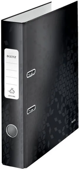 Leitz Biblioraft LEITZ 180 WOW, carton laminat, partial reciclat, FSC, A4, 52 mm, negru