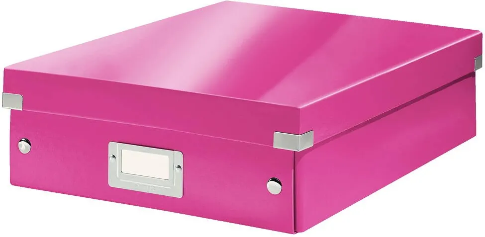 Leitz Cutie depozitare LEITZ WOW Click & Store Organizer, carton laminat, medie, roz