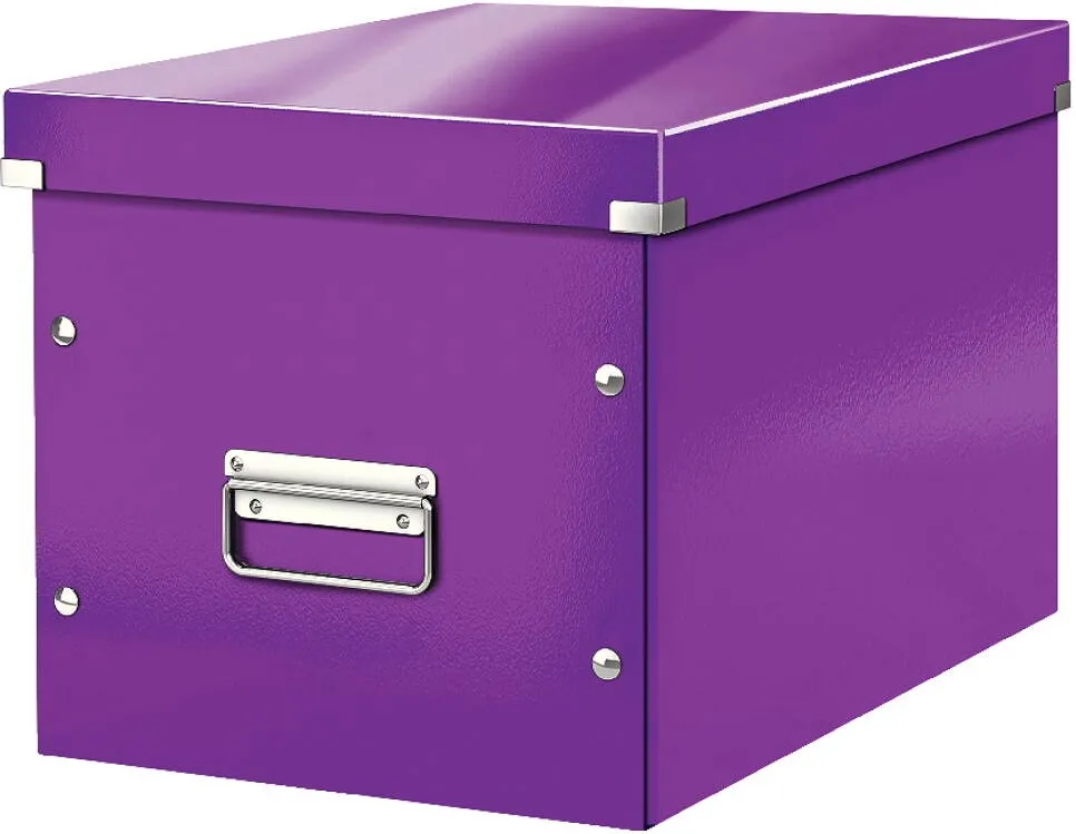 Leitz Cutie depozitare LEITZ WOW Click & Store, carton laminat, Cub, mare, mov