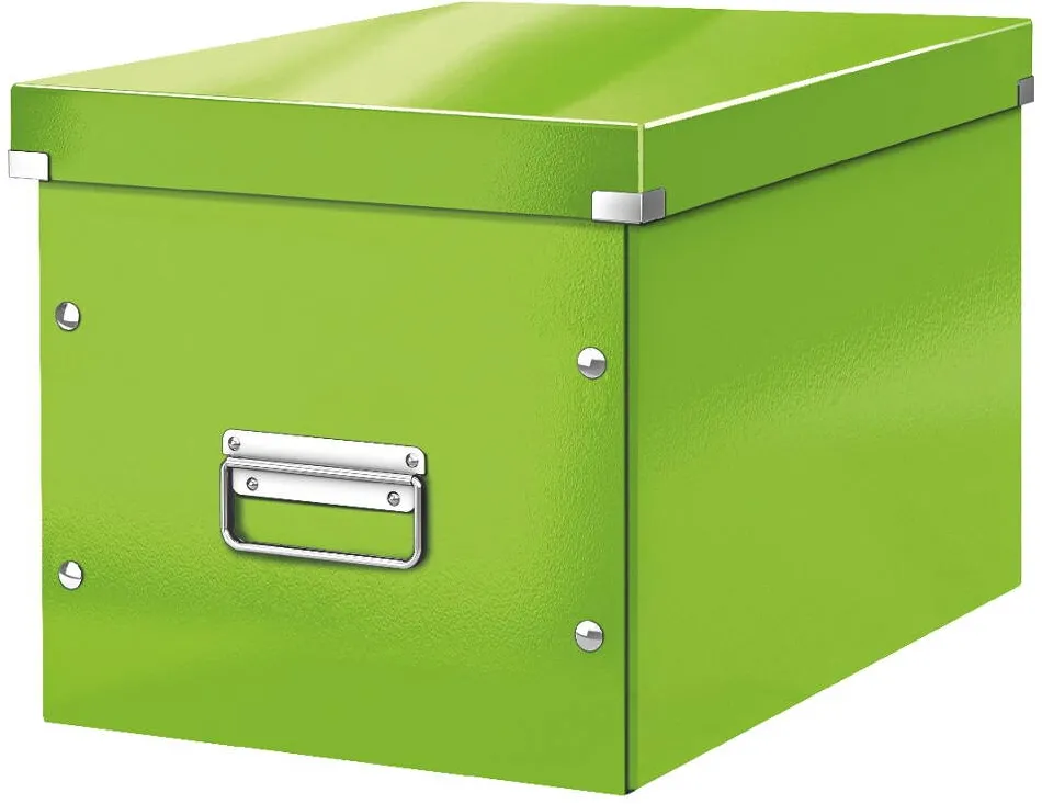 Leitz Cutie depozitare LEITZ WOW Click & Store, carton laminat, Cub, mare, verde