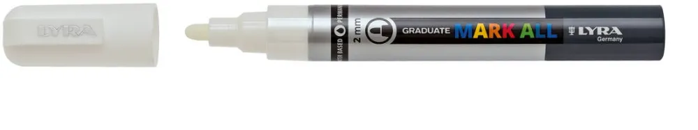 LYRA Marker LYRA Graduate Mark All, pe baza de apa, varf 2mm, pentru orice suprafata - alb