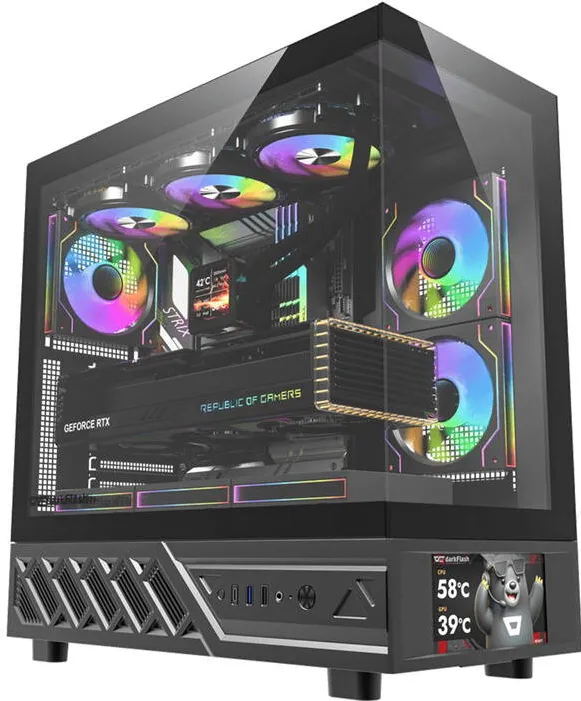 Carcasa PC Darkflash  DS950+screen Black (+6 Fans)