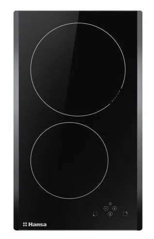 Plita HANSA incorporabila domino BHI38377, Inductie, 30 cm, 2 zone, comenzi frontale touch, indicator putere, Booster, ChildLock, Timer, Sticla neagra