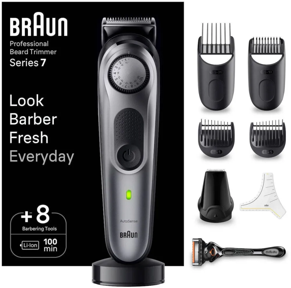 BRAUN Aparat de tuns barba, Braun, Otel, Autonomie 100 min, Negru/Gri