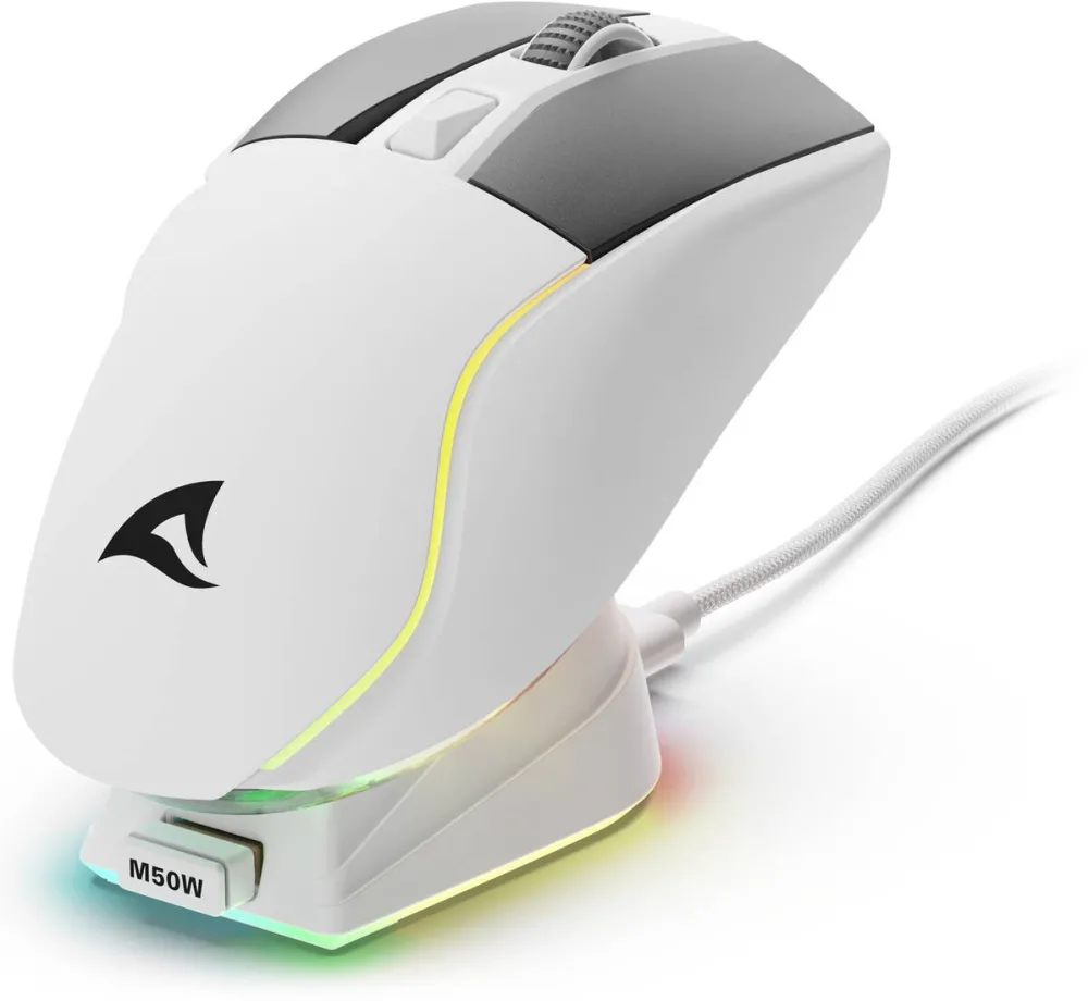 Mouse Sharkoon SKILLER SGM50W (Alb, including charging station)
