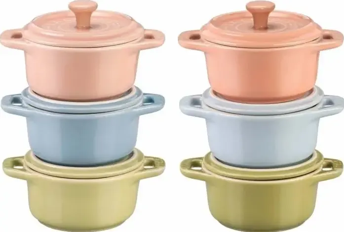 Staub Set Mini Cocotte, 6 piese, rotund, ceramica, multicolor