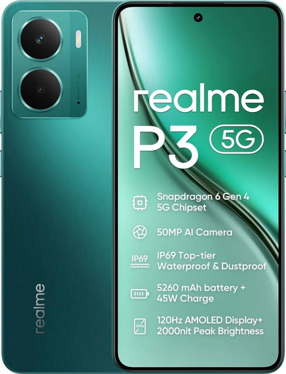 Smartphone Realme Realme P3, 256GB, 8GB, 5G, Dual Sim, Starlight Green