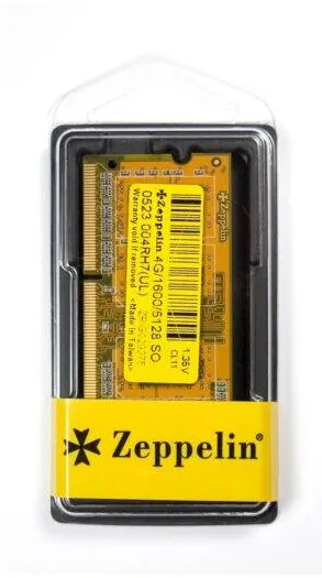 Memorie Laptop ZEPPELIN SODIMM DDR3  4GB frecventa 1600 MHz, low voltage 1.35V, retail, ZE-SD3-4G1600V1.35