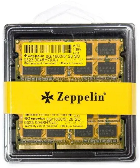 Memorie Laptop ZEPPELIN SODIMM  DDR3 16GB frecventa 1600 MHz, (kit 2 x 8GB), low voltage, retail "ZE-SD3-16G1600V1.35-KIT"