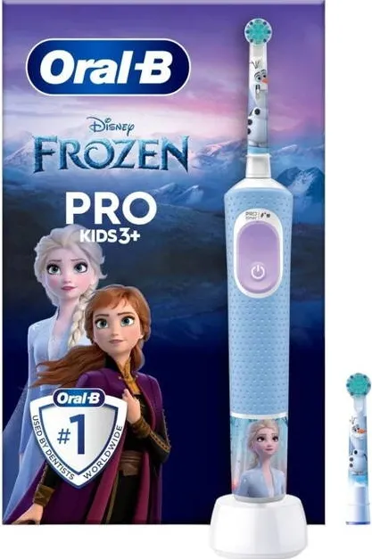 ORAL-B Vitality Pro Frozen Electric Toothbrush for kids, Blue