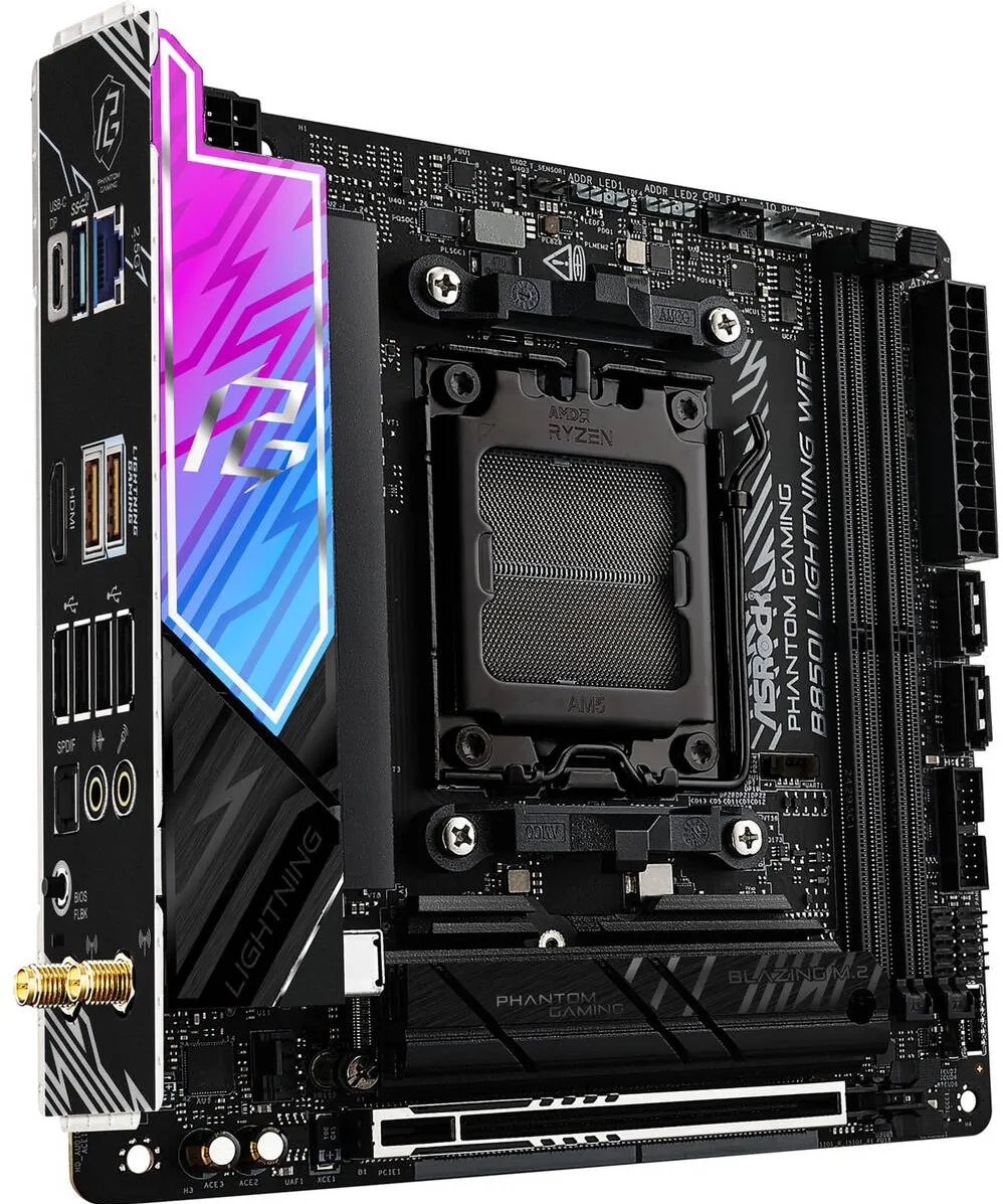 Placa de Baza ASRock B850I Lightning WiFi, Sockel AM5, AMD B850, Mini-ITX, DDR5