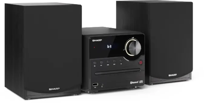 Sharp XL-B512(BK) Hi-Fi Micro System, CD/FM/USB/Bluetooth v5.0, 45W, Black