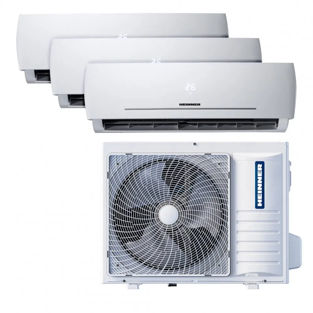 HEINNER Aer conditionat Multi Split HACMS-HS249912WH++, 24000 BTU (2 x 9000 BTU + 1 x 12000 BTU), Clasa A++/A+, Alb