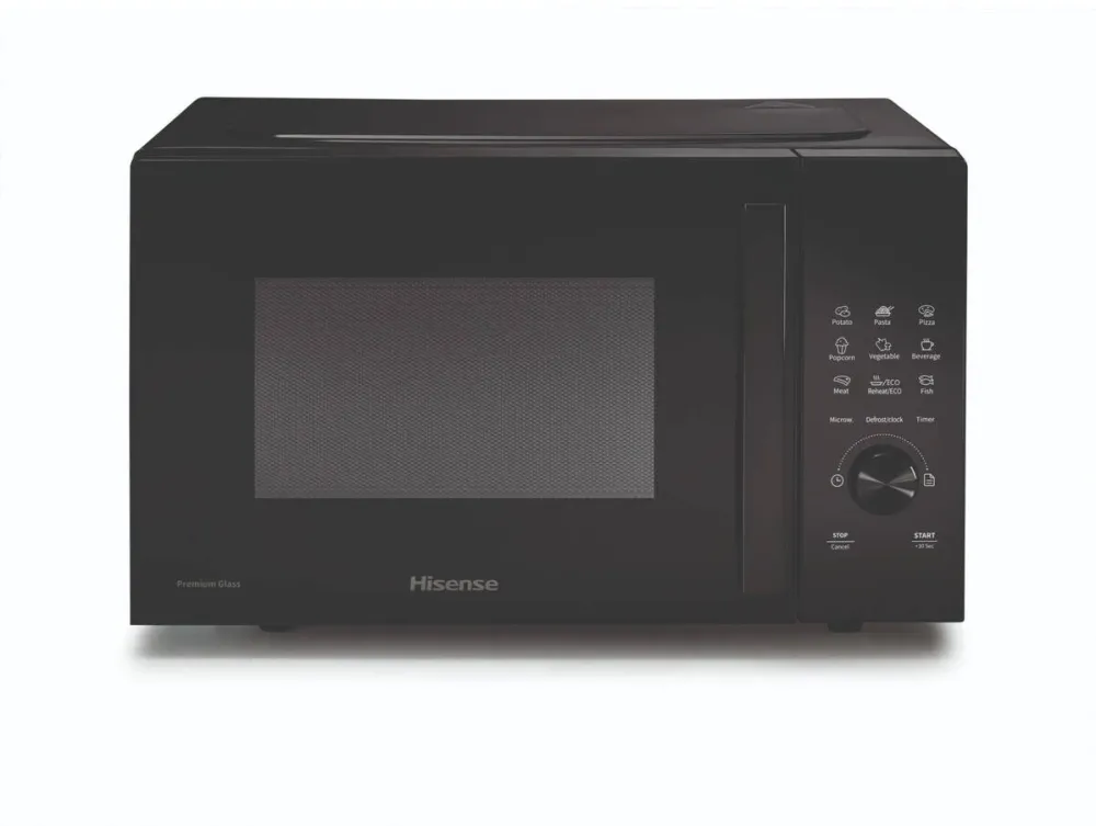 Cuptor cu Microunde Hisense 800 W mod economic, control digital, 23 l capacitate mare, negru