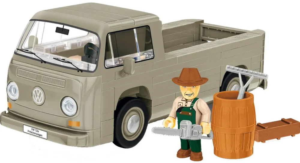 Masina Cobi Volkswagen T2a flatbed truck (grey, scale 1:35)