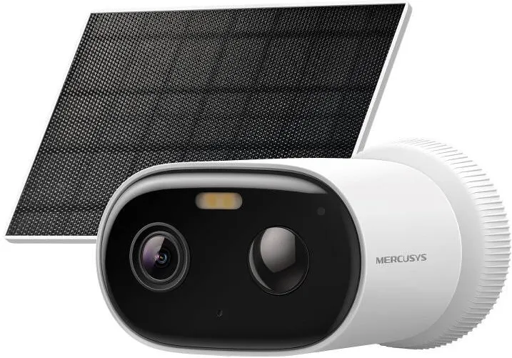 Bridge/Range Extender MERCUSYS Kit camera de supraveghere + panou solar MC410 KIT, 3MP, 2K, 2304 x 1296, Color Night Vision, Detectie inteligenta, Two-Way Audio, acumulator, montare fara cabluri, baterie 5200mAh, IP65