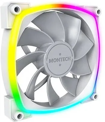 Montech Ventilator PC Montech RX120, PWM, Alb/Gri, ARGB, flux inversat, 120 mm