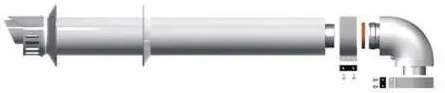 ARISTON Kit Coaxial Evacuare Gaze Arse pentru Centrala Termica Ø60/100MM Lungime 750MM Alb