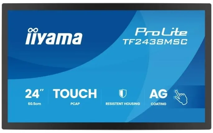 Monitor IIyama IPS LED 23.8" TF2438MSC-B2, Full HD 1920 x 1080, HDMI, DisplayPort, Touchscreen, 120 Hz, 5 ms Negru