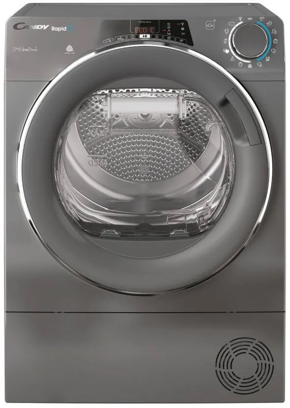 Uscator CANDY Uscator de rufe RO4 H7A2TCERX-S, E, 7 kg, 46,5 cm, Gri