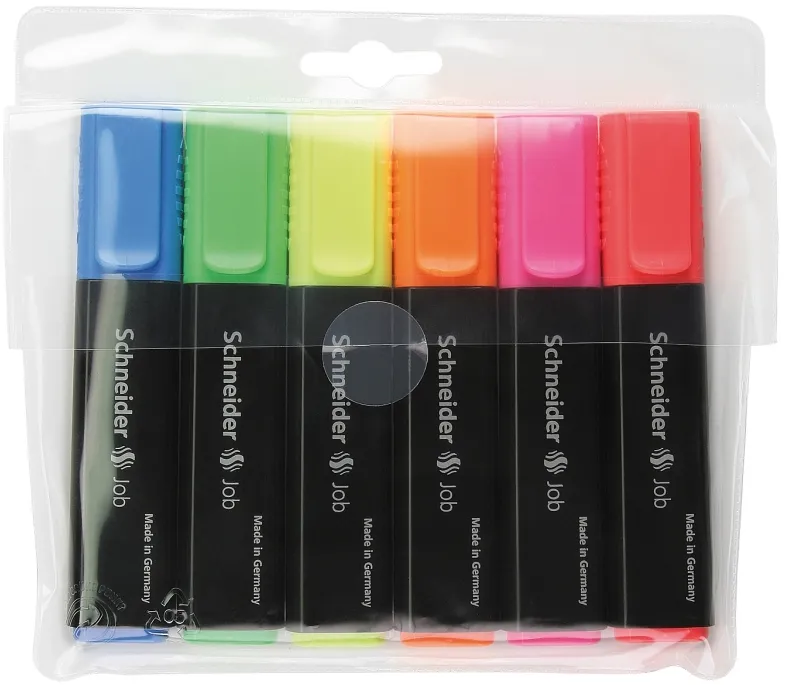 Schneider Textmarker Schneider Job, varf lat, 6 culori/set - (G, O, V, R, A, R)