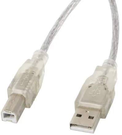 Cablu Date LANBERG USB 2.0 AM-BM transparent 1.8m