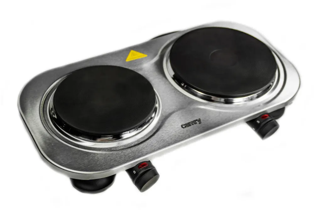 Plita Adler electrica CR 6511, 2 arzatoare, Control mecanic, Putere 2500 W, inox