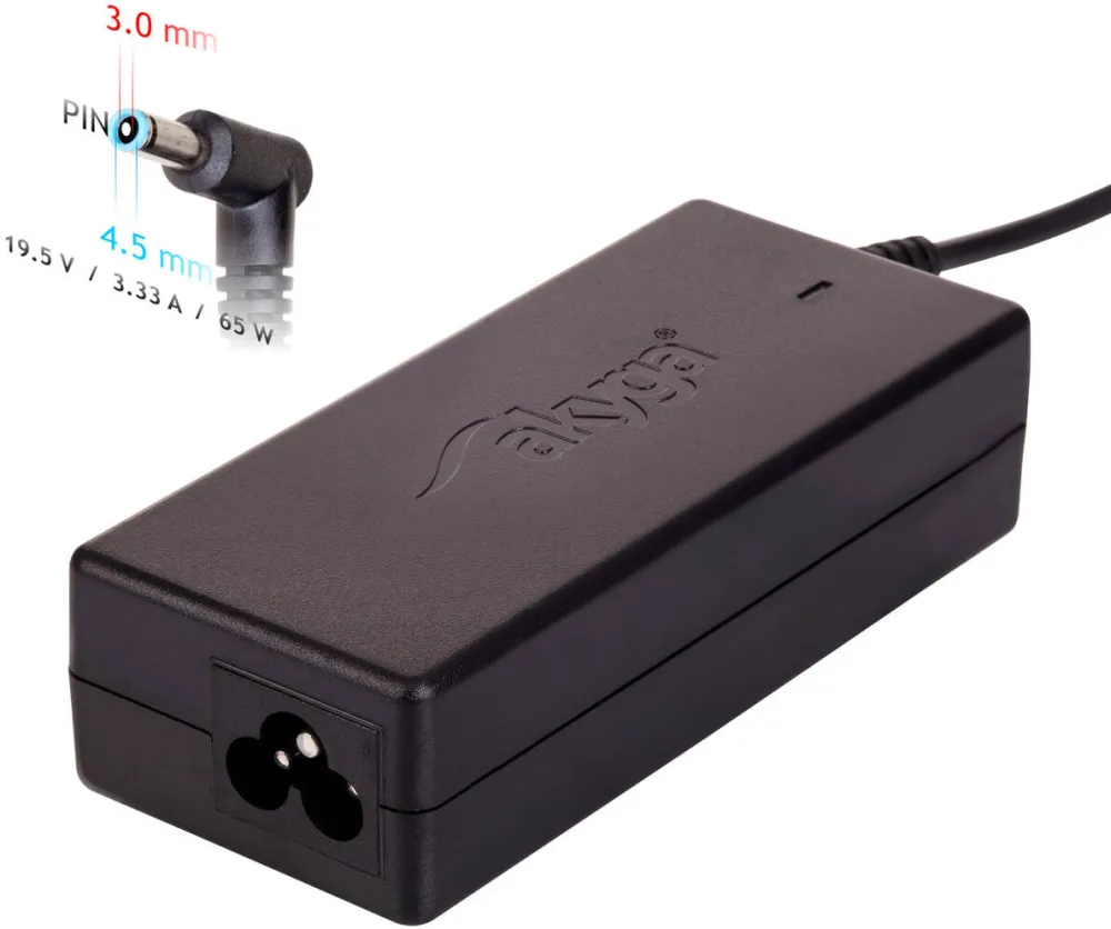Alimentator Laptop AKYGA AK-ND-25 Indoor 65 W Black