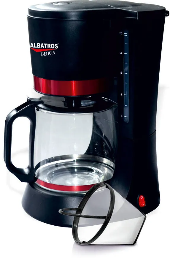 Cafetiera Albatros 680W 1.2l negru / rosu