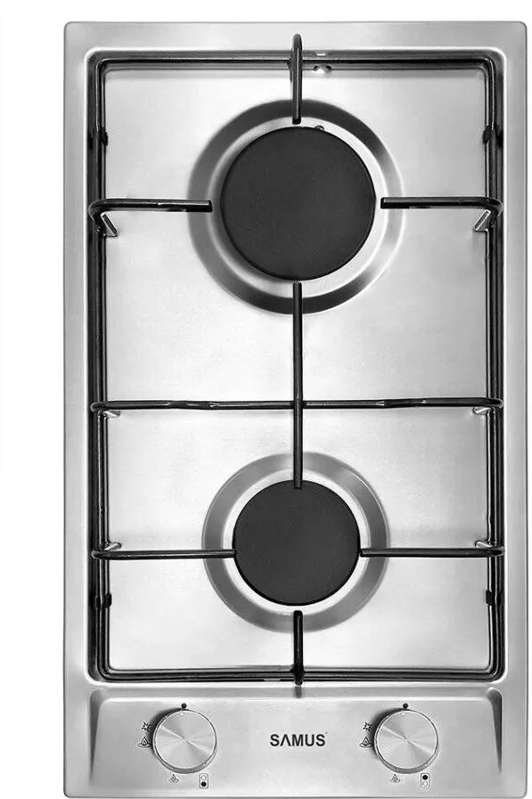 Plita Samus PSG-32SX3 Gaz 2 arzatoare Gratar metalic Sistem siguranta arzatoare Aprindere electrica L 29 cm Inox