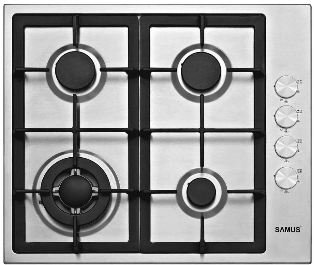 Plita Samus PSG-64SX4 4 arzatoare pe gaz Arzator Wok Inox