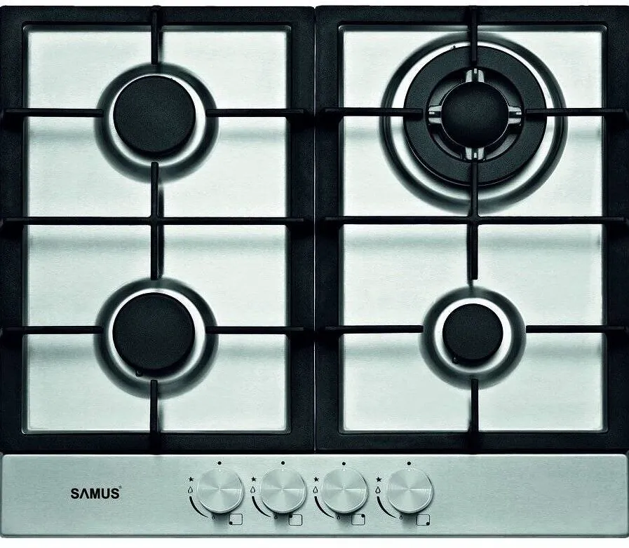 Plita Samus PSG-64SX2 4 arzatoare pe gaz Arzator Wok Inox