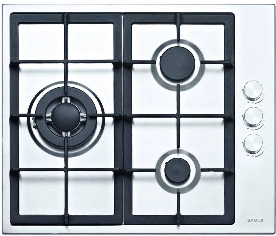 Plita Samus incorporabila PSG-63SX1 Gaz 3 arzatoare Inox