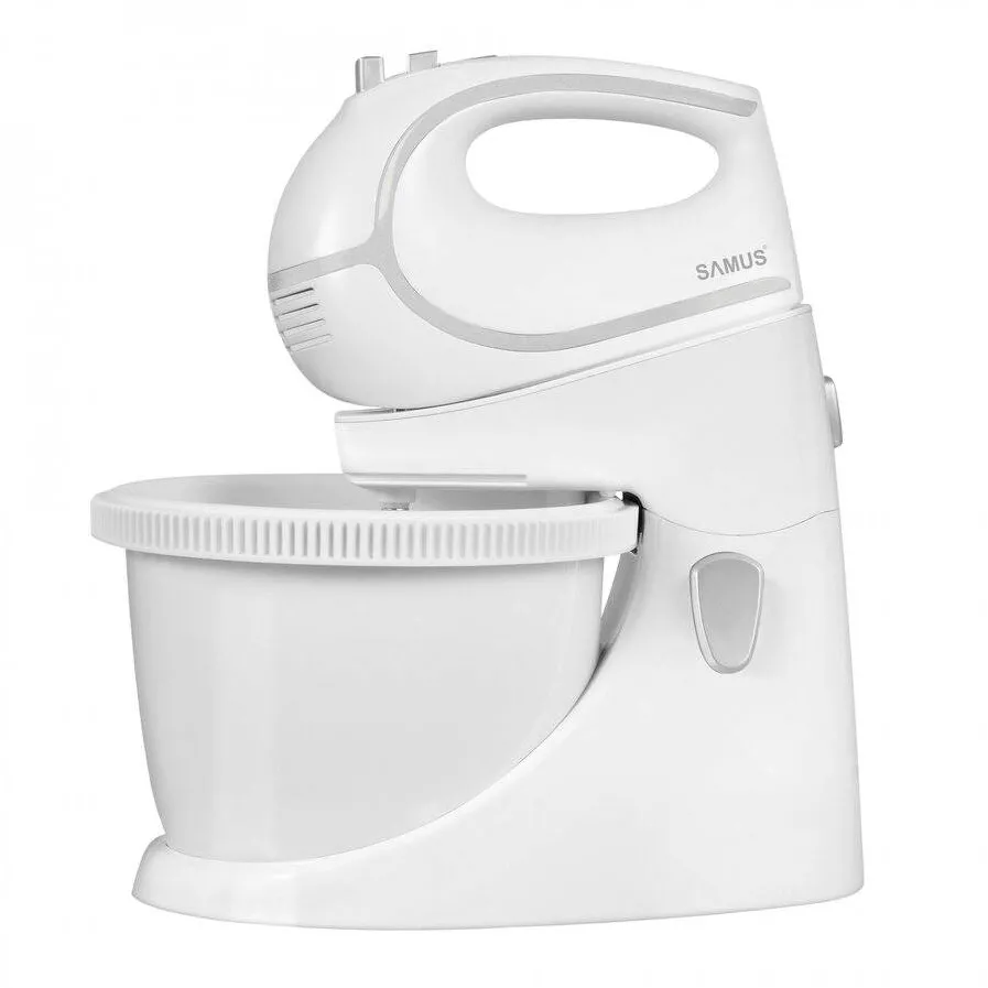 Samus Mixer cu Bol SMX-500V Putere 500W 5 Viteze Vas Rotativ Alb