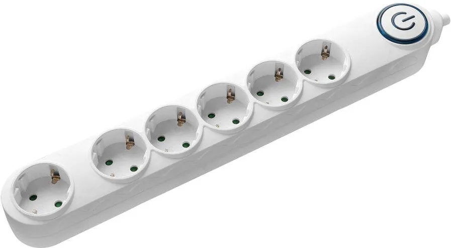 Samus Prelungitor cu intrerupator 6PI5-3680 6 prize Schuko 3680W 5m Alb