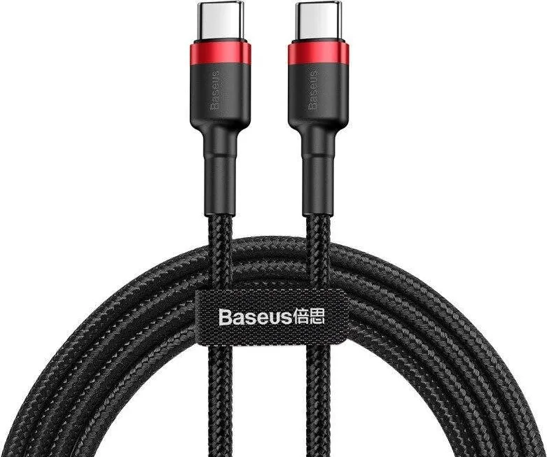 Cablu de Date Baseus USB-C PD Cafule PD 2.0 QC 3.0 60W 1m (Negru-Rosu)