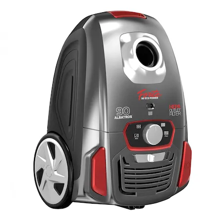 Aspirator cu sac Albatros Forte 90 Eco, 900 W, Sac textil 3 L, Putere absorbtie 200 W, Filtru Hepa, Rosu/Gri